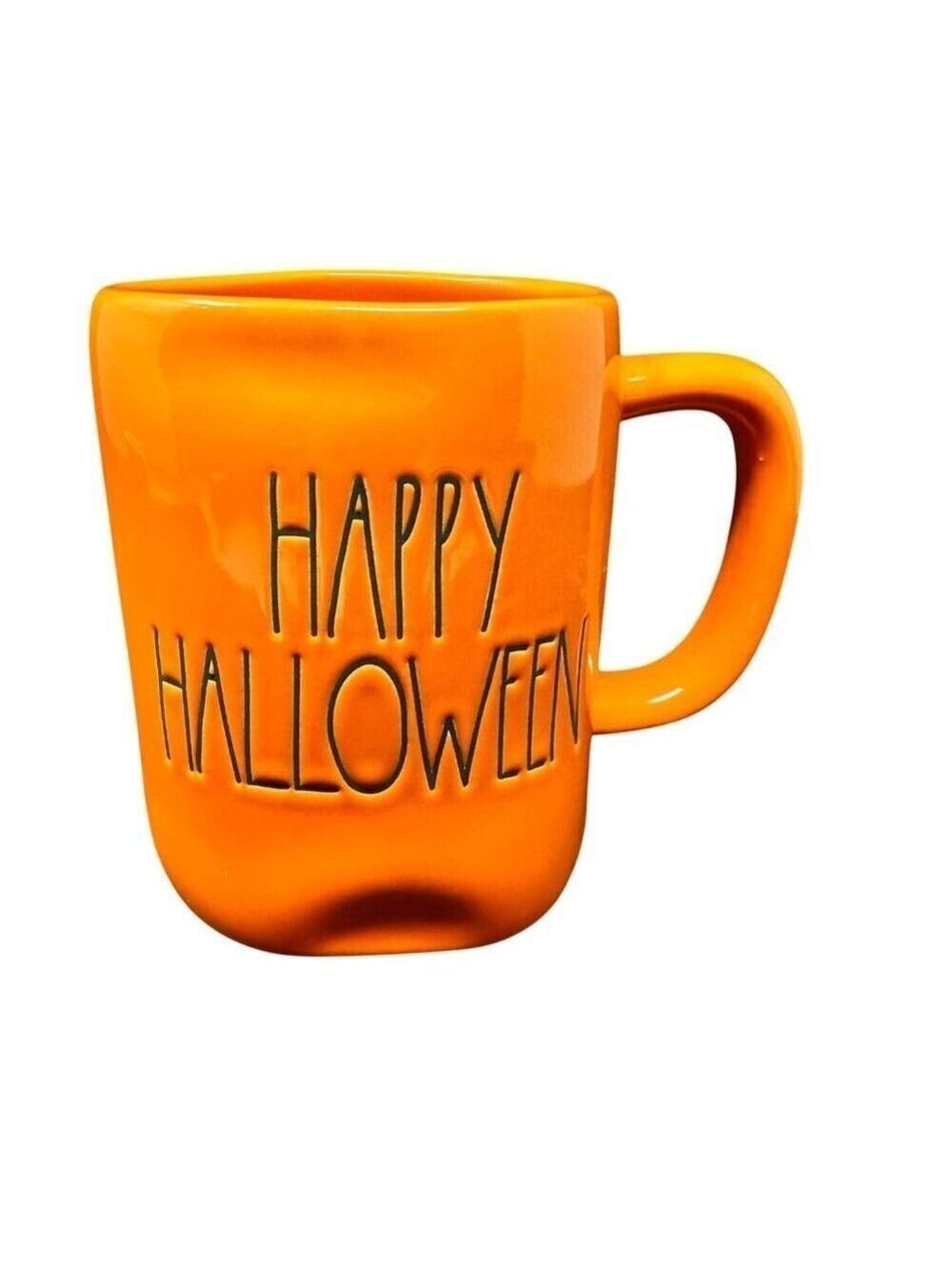 New Rae Dunn Happy Halloween Orange Mug Artisan Collection Magenta Coffee Cup
